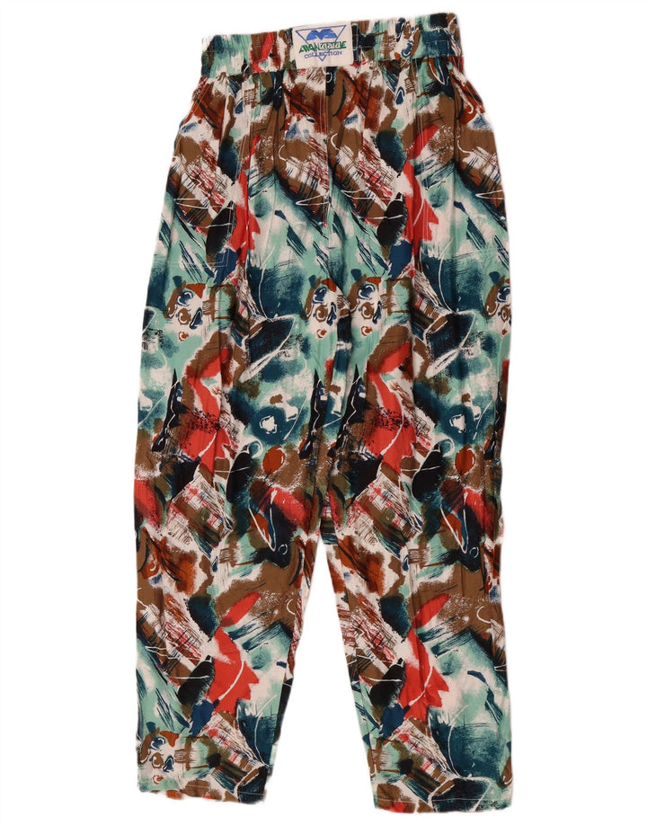Pantaloni casual da donna con motivo astratto Avant Garde W30 L28 multicolore