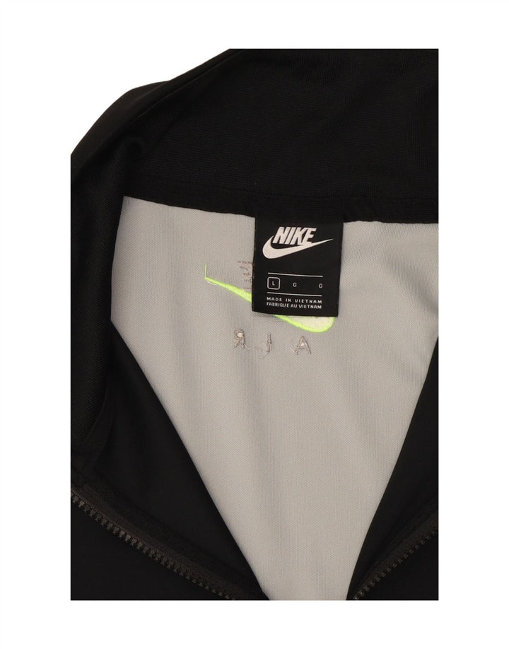 NIKE Felpa con collo con zip grafica da uomo Maglione grande grigio color block