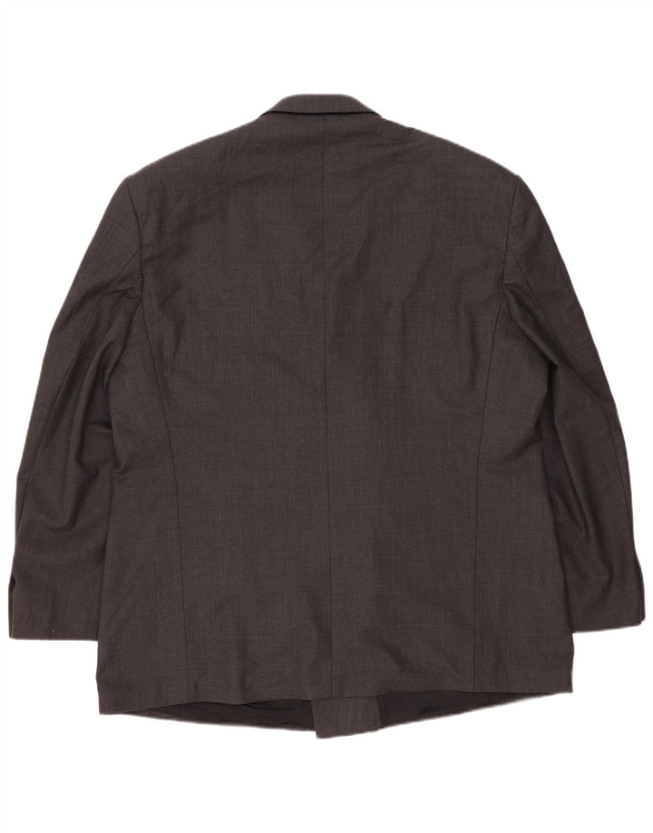 Giacca blazer doppiopetto da uomo Marks & Spencer UK 46 XL grigio lana vergine