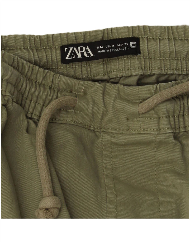 Pantaloni cargo da uomo Zara Joggers medi W31 L26 cotone verde