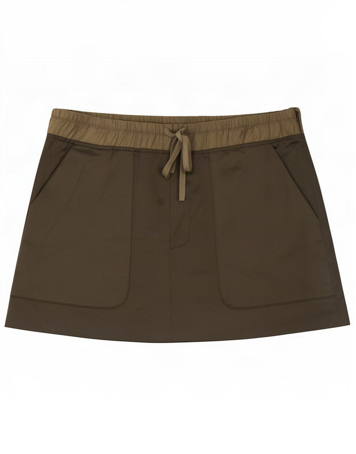 Minigonna da donna Zara media W28 poliestere kaki