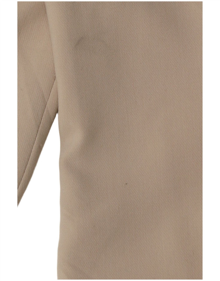 ZARA Giacca Blazer Doppio Petto da Donna UK 10 Small Beige Poliestere