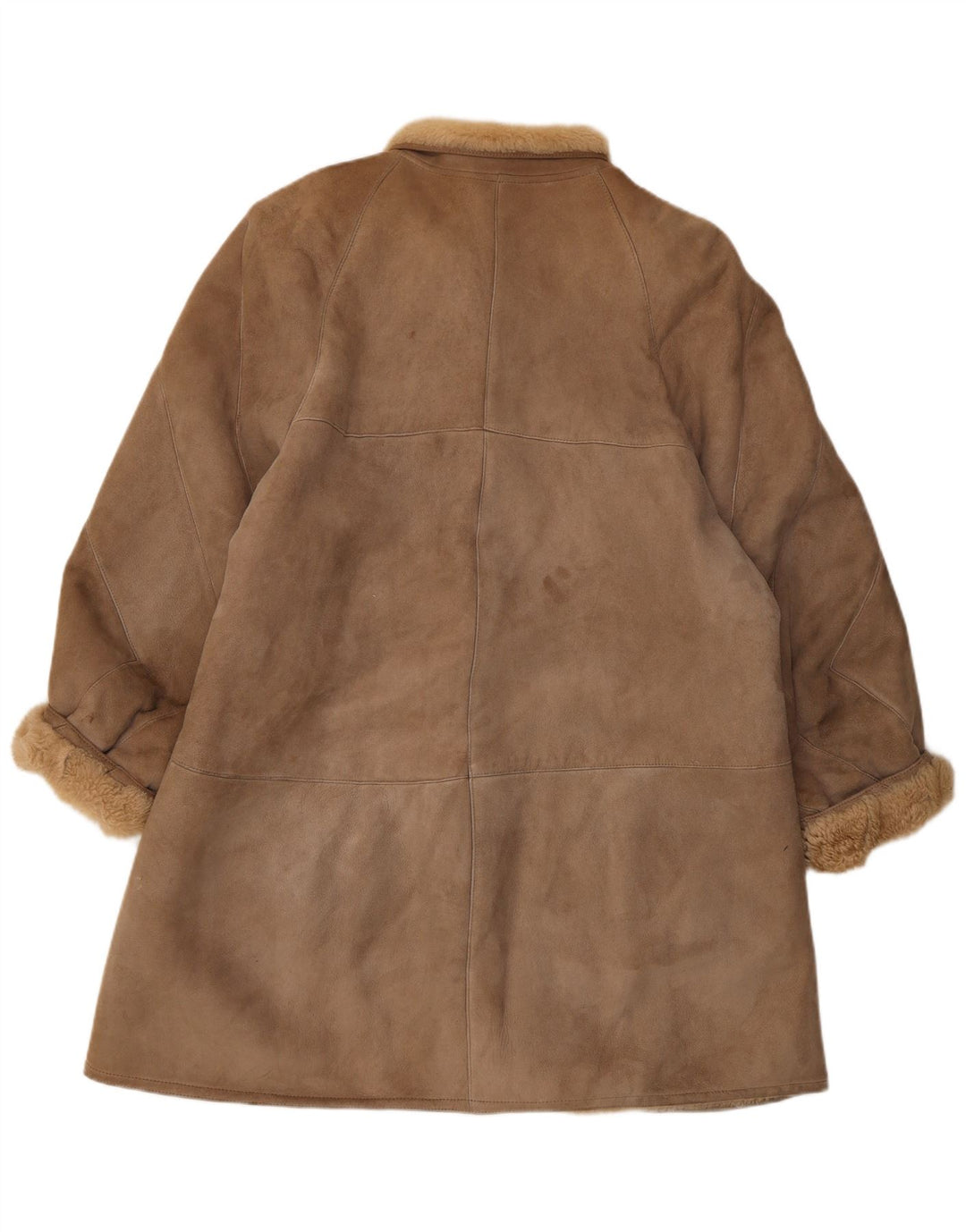Cappotto in shearling vintage da donna dal taglio ampio IT 44 Marrone medio classico