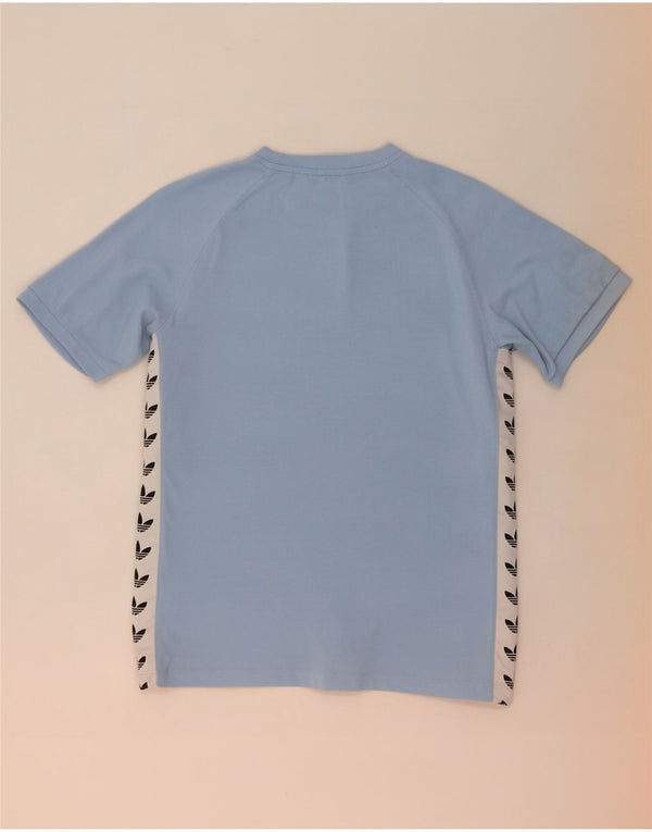 T-shirt grafica da uomo Adidas Top in poliestere color block blu medio
