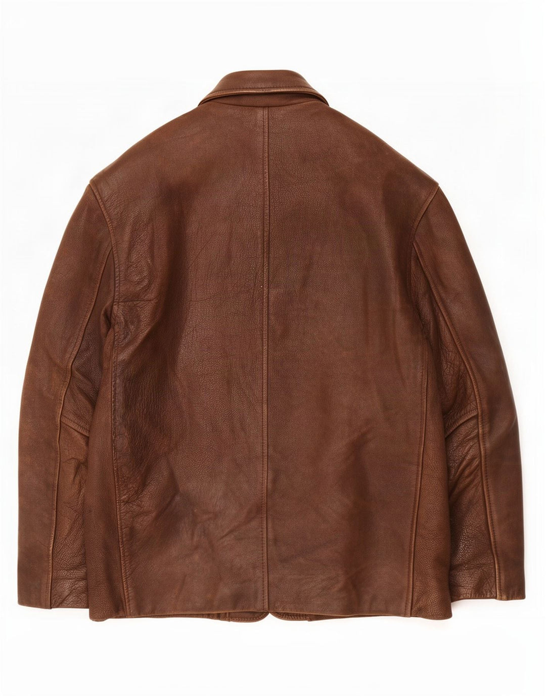 Bomb Boogie Giacca blazer in pelle da uomo a 4 bottoni UK 36 Small Marrone Poliestere