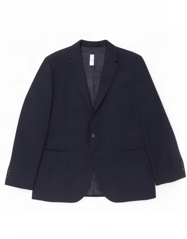 Giacca blazer a 2 bottoni Marks & Spencer da uomo UK 48 4XL poliammide blu navy