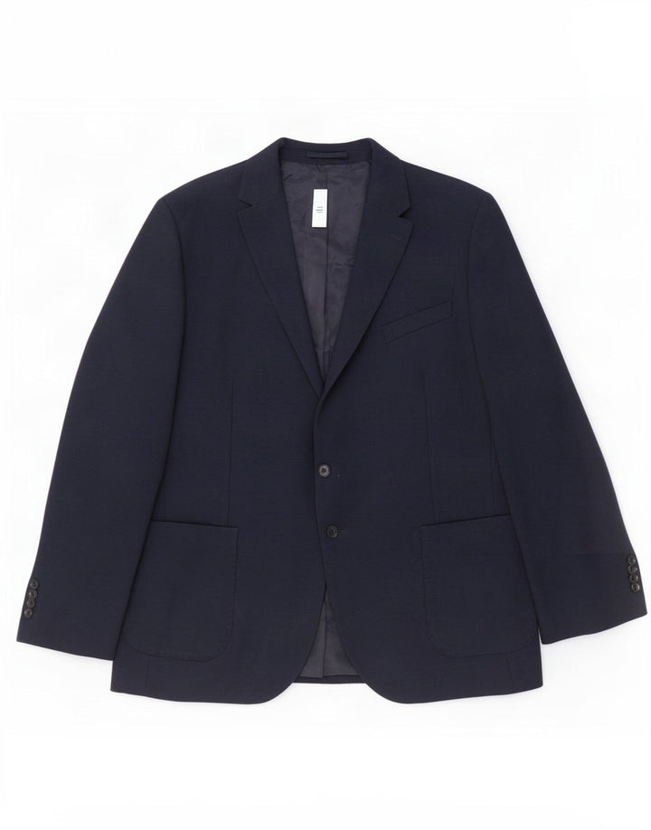 Giacca blazer a 2 bottoni Marks & Spencer da uomo UK 48 4XL poliammide blu navy
