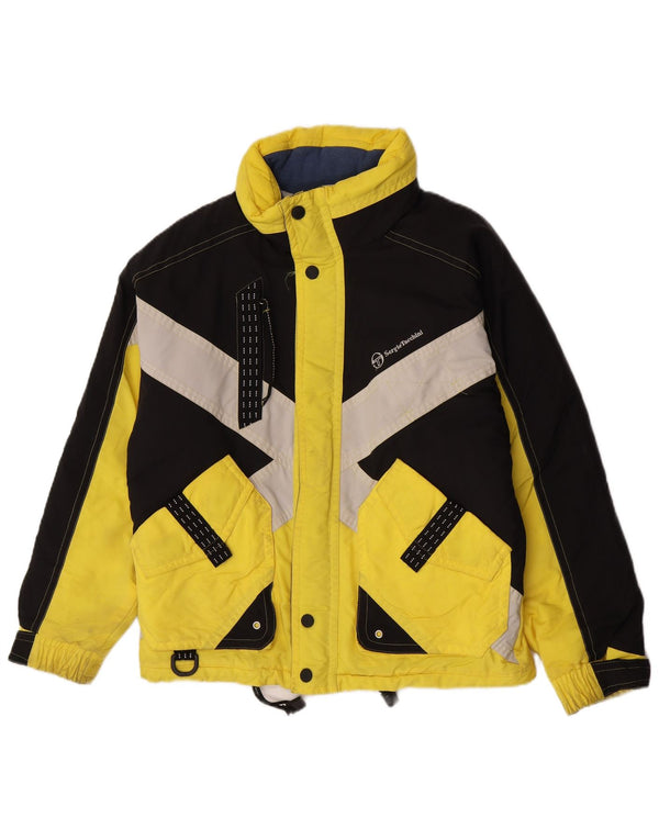 Giacca da sci con cappuccio da uomo Sergio Tacchini UK 36 Small Yellow Colourblock