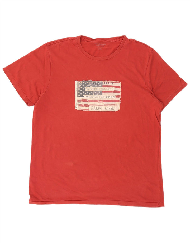 T-shirt grafica da uomo Ralph Lauren Top 2XL Rossa