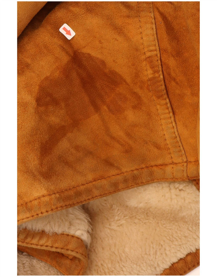 Cappotto da uomo in shearling VINTAGE IT 52 XL in pelle marrone