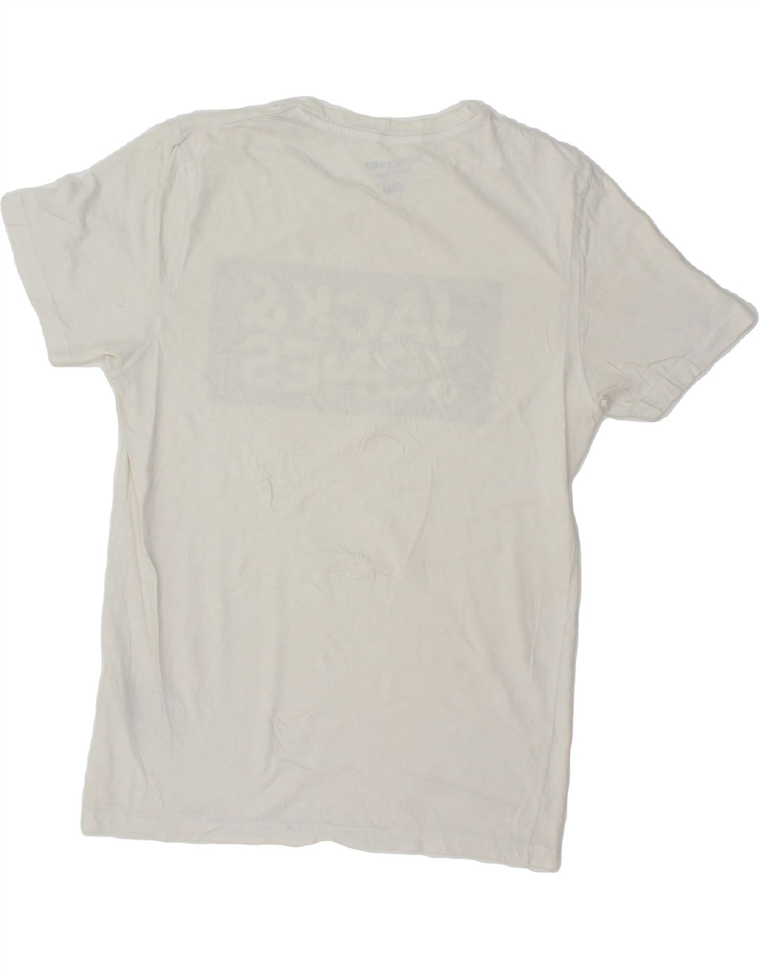 JACK & JONES Mens Regular Fit Graphic T-Shirt Top Small White Cotton Vintage Jack & Jones and Second-Hand Jack & Jones from Messina Hembry 