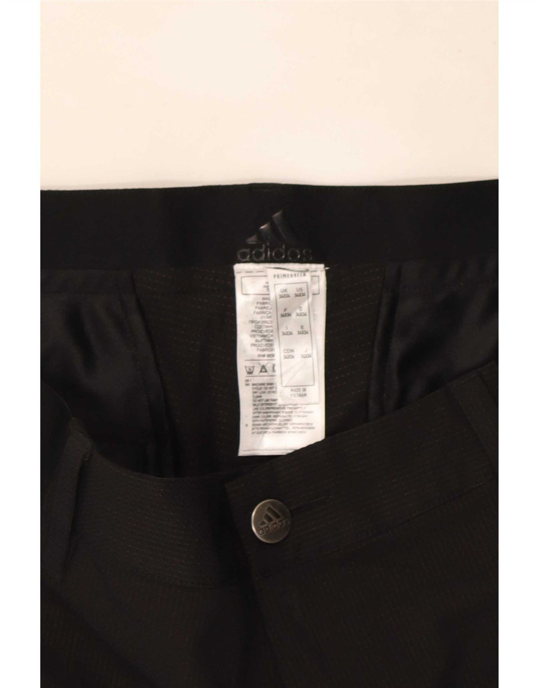 Pantaloni chino slim da uomo Adidas W34 L29 poliestere nero