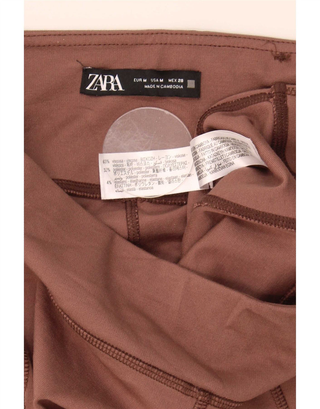 Leggings Zara da donna medi W28 L29 viscosa marrone