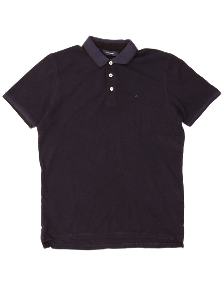 Polo da uomo JACK & JONES XL in cotone blu navy
