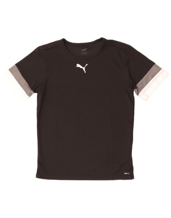T-shirt da uomo Puma Top in poliestere color block medio nero
