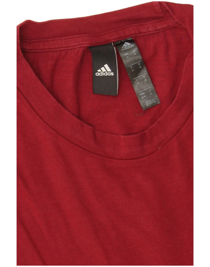 T-shirt da uomo Adidas Top in cotone rosso medio