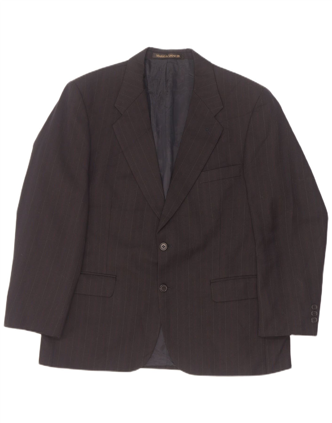 Giacca blazer a 2 bottoni Marks & Spencer da uomo EU 52/54 4XL Gessato nero