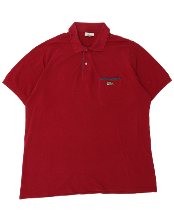 Polo da uomo LACOSTE taglia 6 XL in cotone rosso