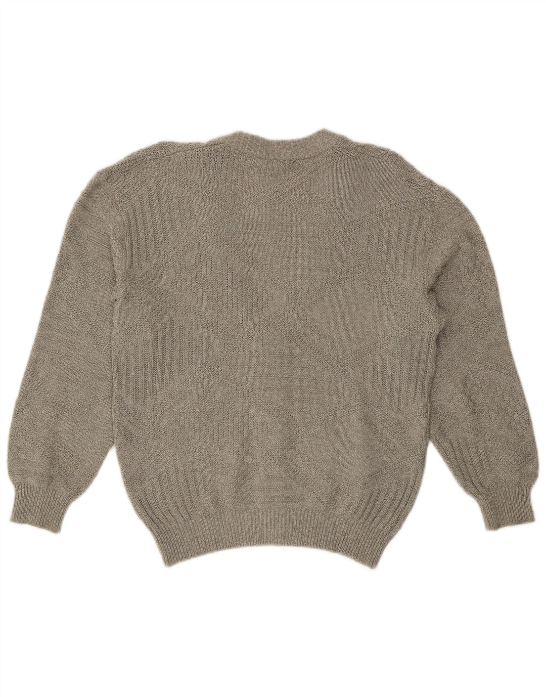 Maglione cardigan vintage da uomo IT 50 grande grigio