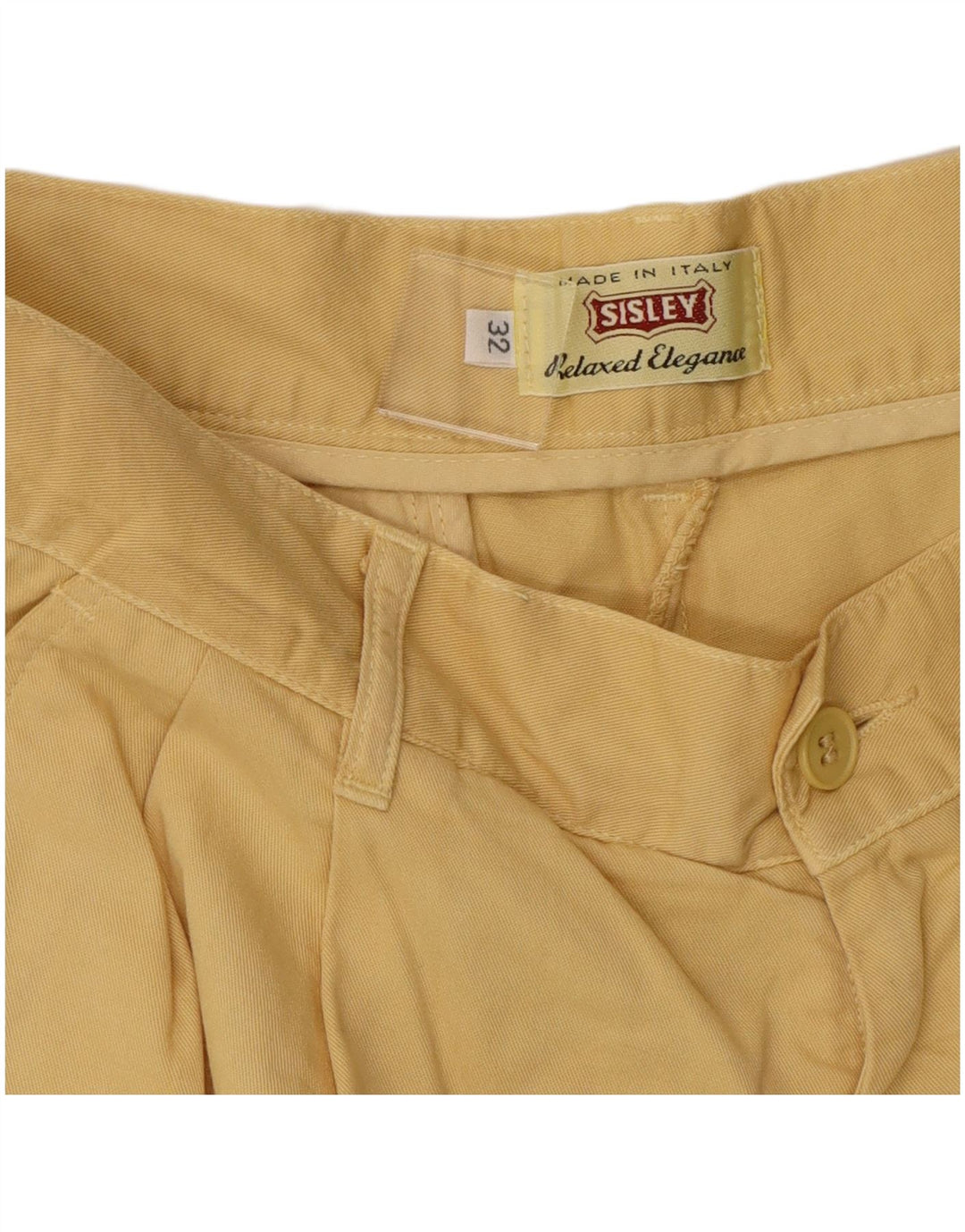 Pantaloncini chino con pegging da uomo Sisley Relaxed Elegance W32 cotone giallo medio