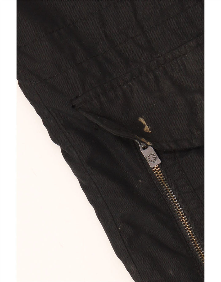 BEN SHERMAN Mens Hooded Utility Jacket UK 38 Medium Black Nylon Vintage Ben Sherman and Second-Hand Ben Sherman from Messina Hembry 