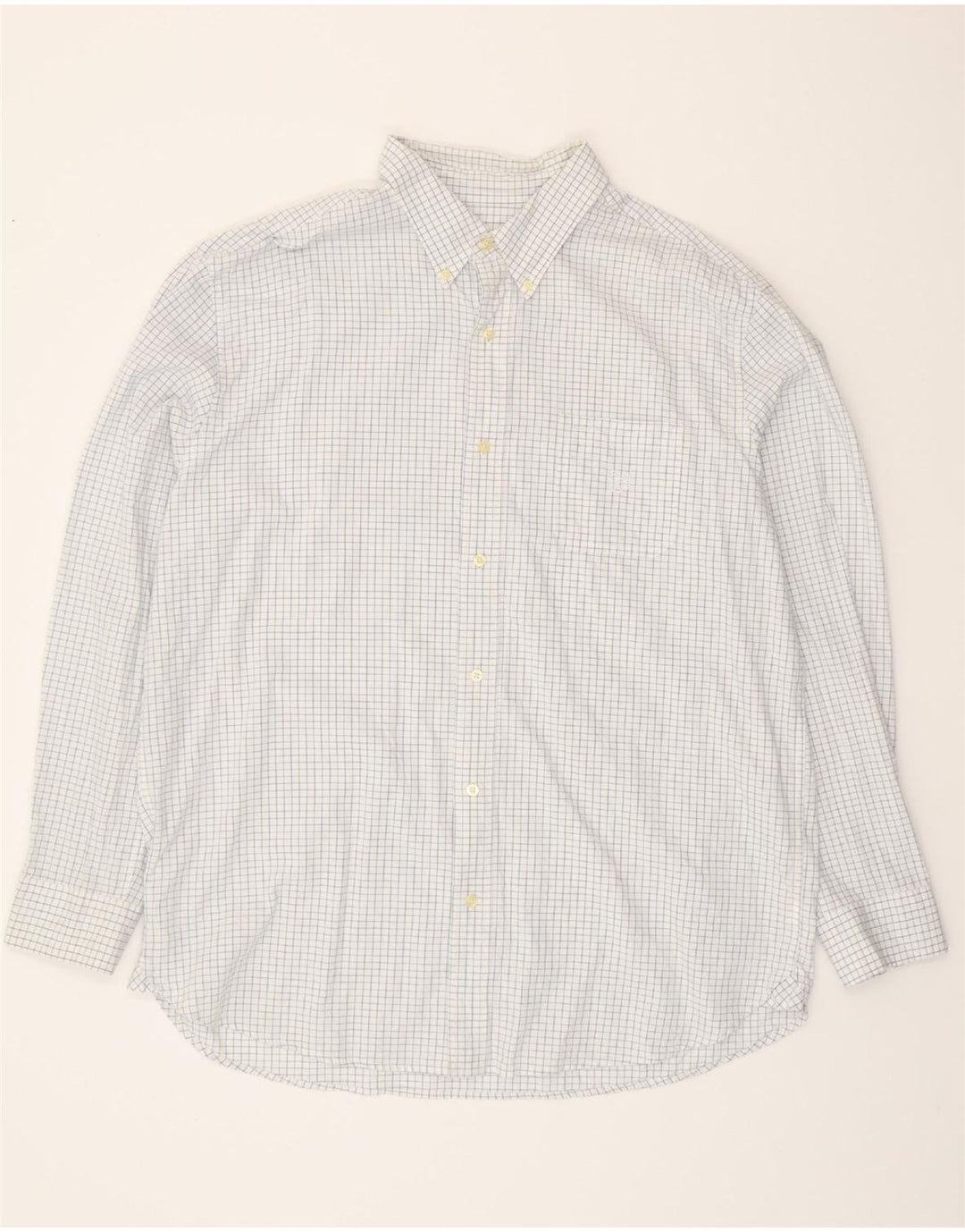CHAPS Mens Shirt XL White Check Cotton Vintage Chaps and Second-Hand Chaps from Messina Hembry 