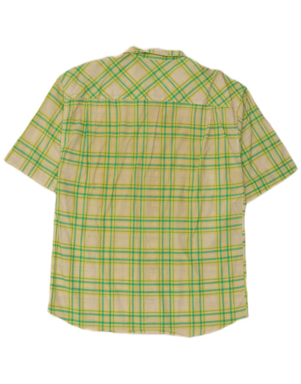 CASUCCI Camicia a maniche corte da uomo a quadri verdi grandi