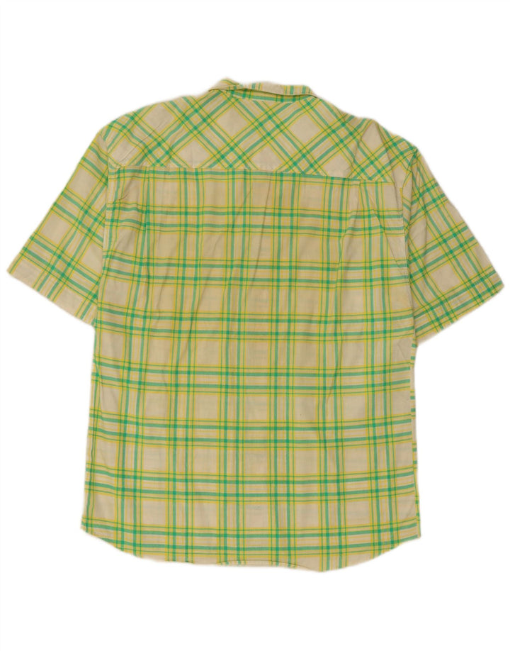 CASUCCI Camicia a maniche corte da uomo a quadri verdi grandi