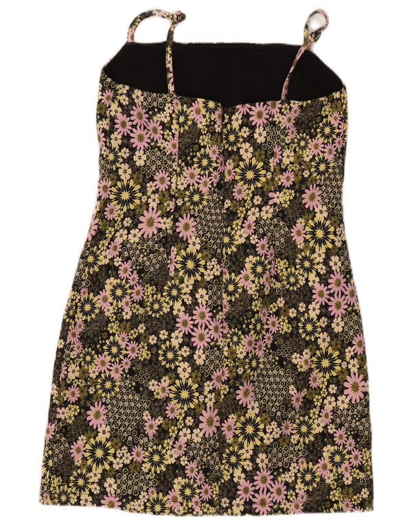 Abito sottoveste da donna Oasis UK 8 Piccolo poliestere floreale nero