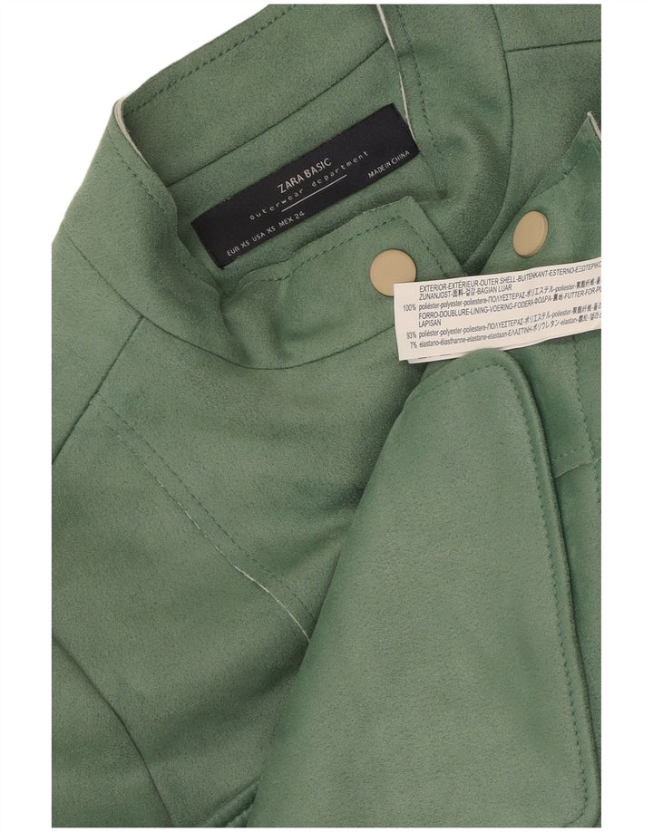Giubbotto bomber corto da donna Zara UK 6 XS verde poliestere