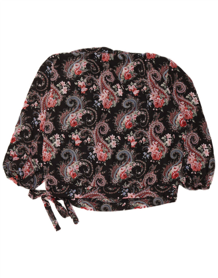 Camicetta vintage da donna Top IT 50 XL Nero Paisley