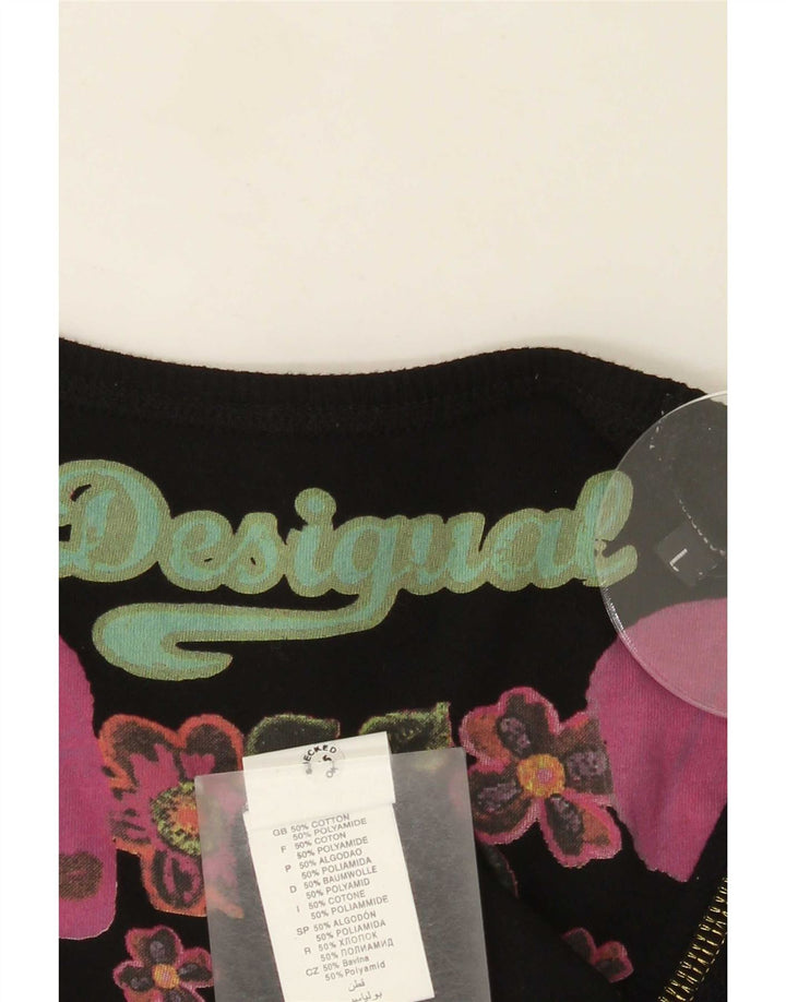 Canotta da donna Desigual UK 14 grande cotone nero