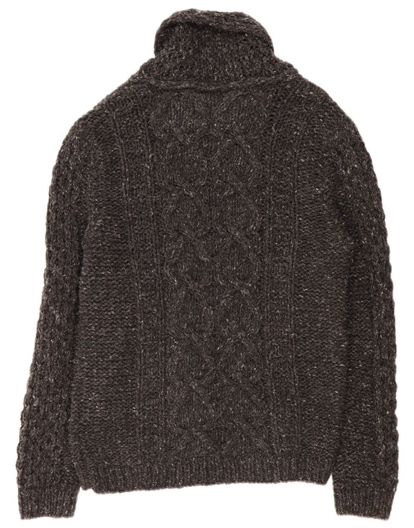 DIESEL Maglione cardigan da uomo grande lana screziata grigia