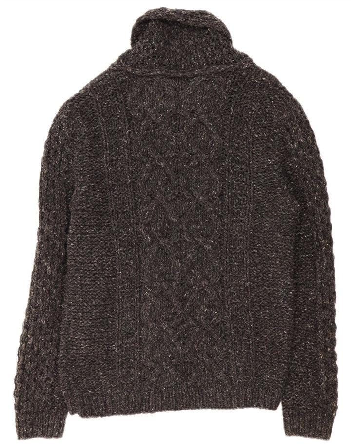 DIESEL Maglione cardigan da uomo grande lana screziata grigia