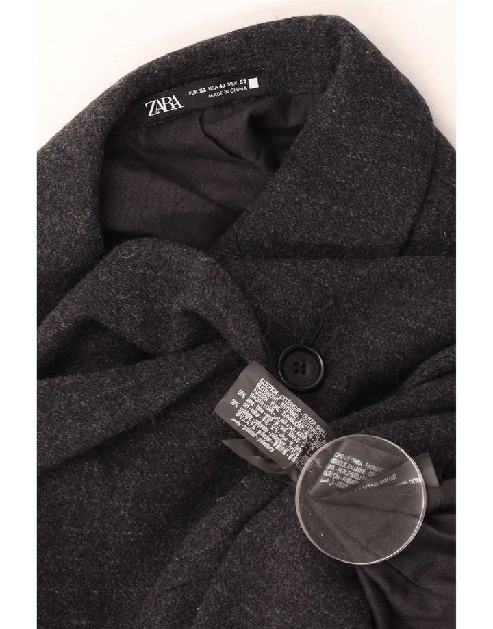 Giacca blazer da uomo a 2 bottoni Zara EU 52 grande lana a righe grigie