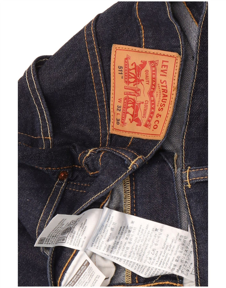 Levi's Uomo 511 Slim Jeans W32 L30 Cotone Blu