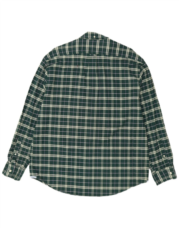 Camicia elasticizzata da uomo Izod XL in cotone a quadri verdi