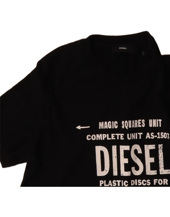 T-shirt grafica da uomo DIESEL Top XL in cotone nero