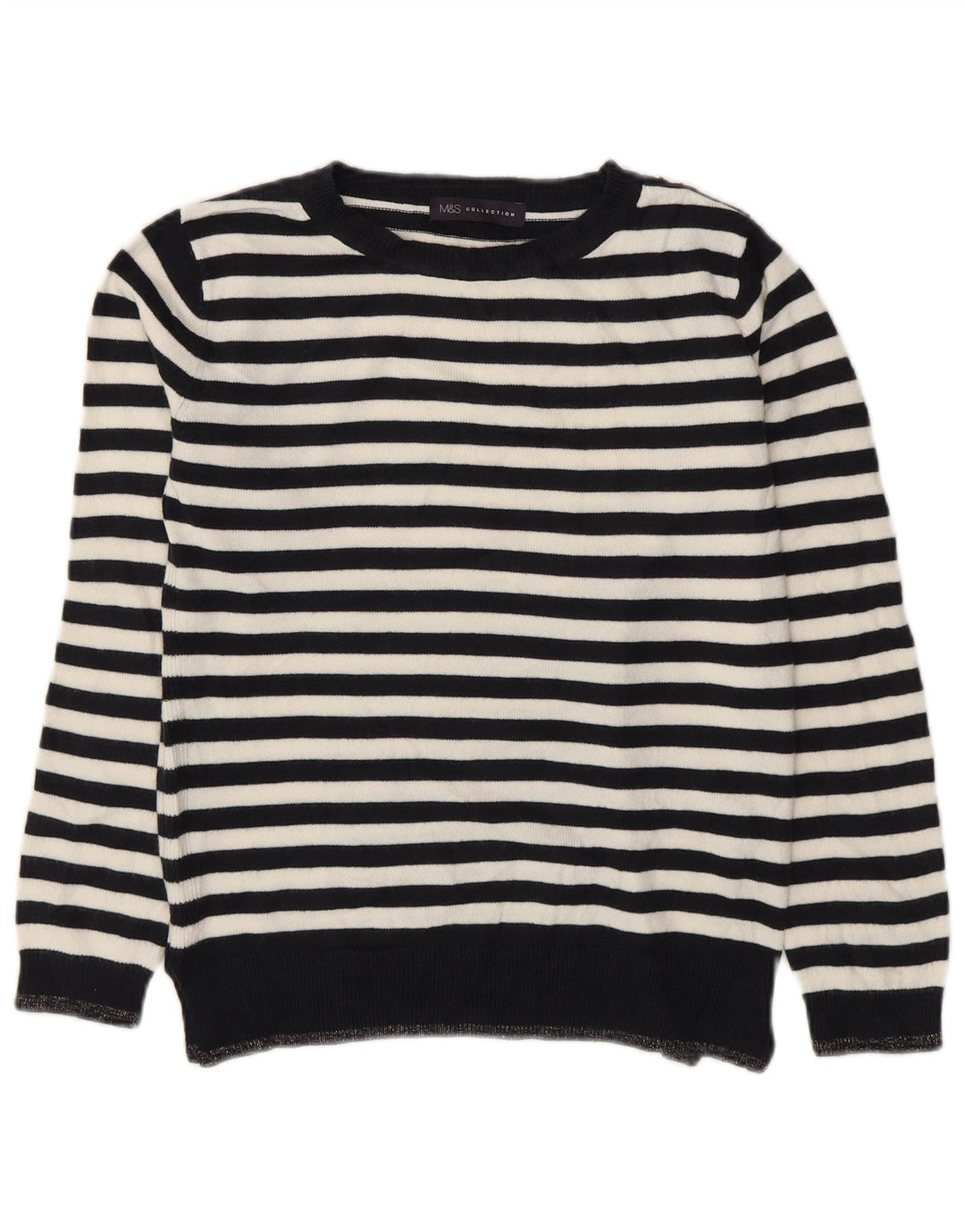 Maglione maglione con scollo a barca da donna Marks & Spencer UK 8 piccolo blu navy