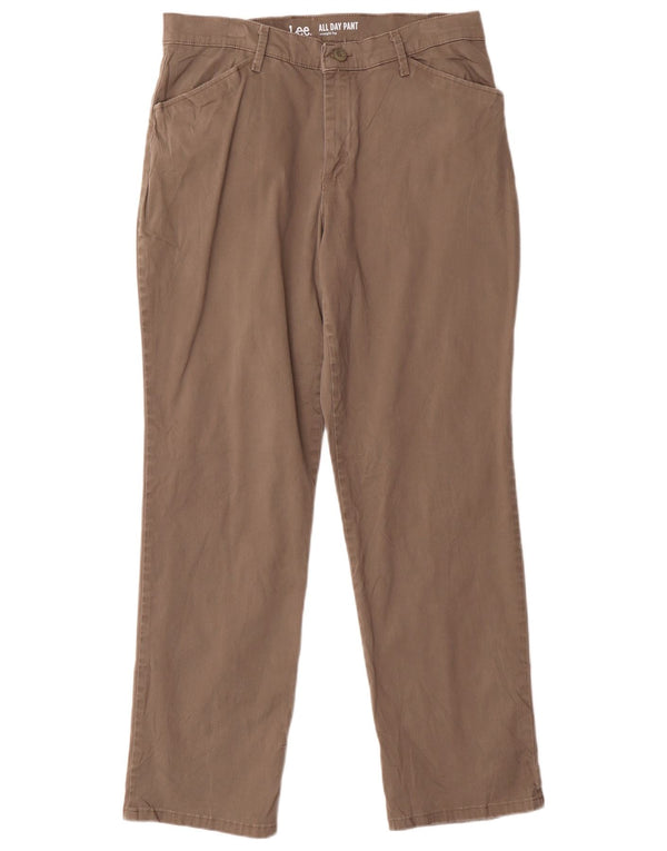 Pantaloni casual dritti da donna Lee US 10 Large W30 L29 Cotone marrone