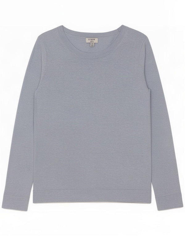 J. Crew Maglione da donna con scollo a barchetta Teddy UK 10 Small Blue Cotton