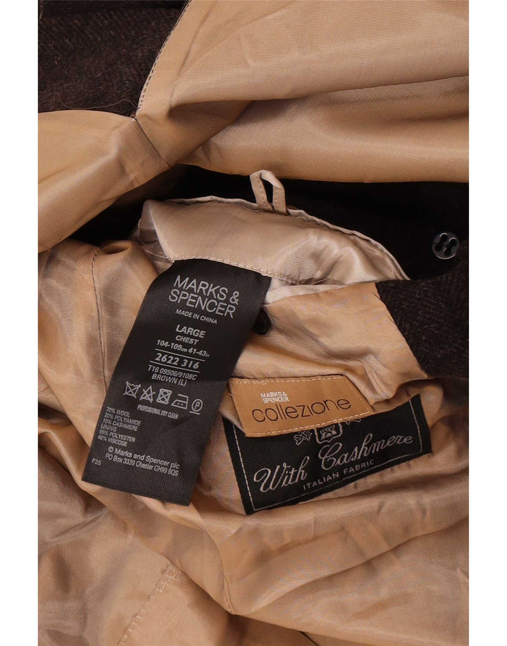Cappotto da uomo Marks & Spencer UK 40 grande lana marrone