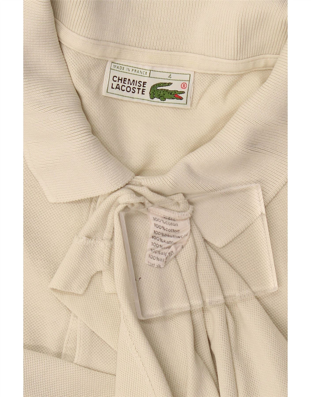 Polo da uomo Lacoste taglia 4 in cotone beige medio