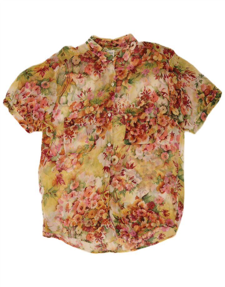 BENETTON Camicia a maniche corte da donna IT 46 Grande floreale multicolore
