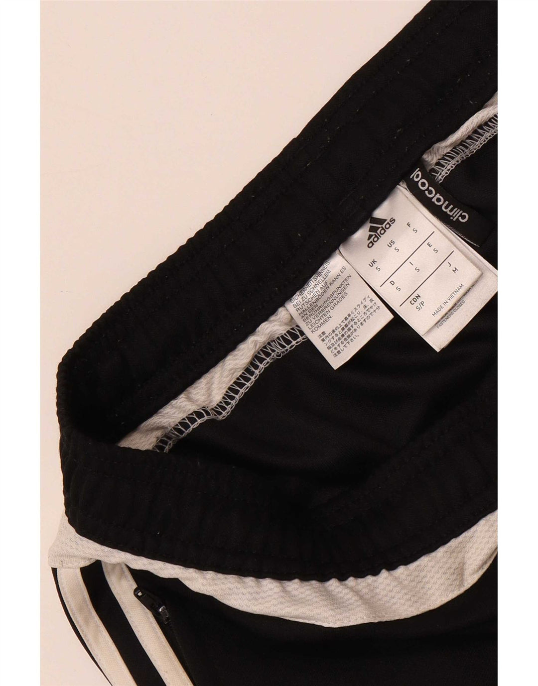 Pantaloni da tuta Adidas Climacool da uomo piccoli in poliestere color block nero