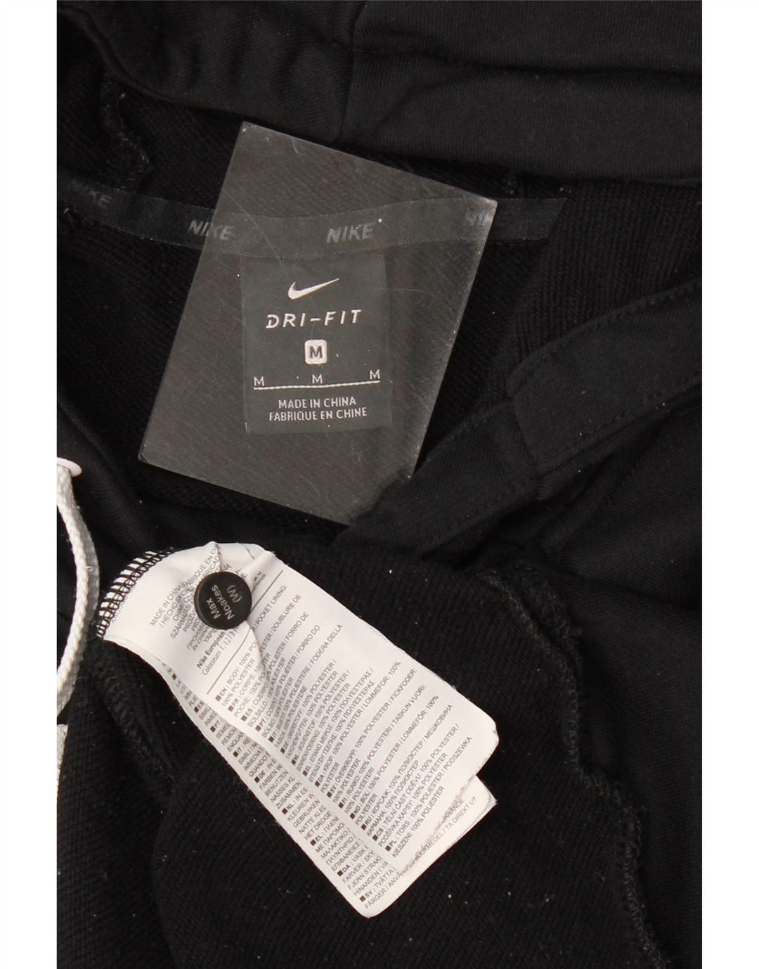 Felpa con cappuccio grafica Nike Dri Fit da uomo, poliestere nero medio