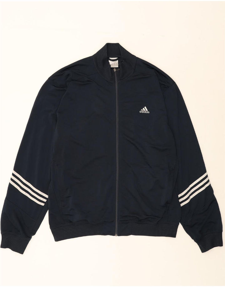 ADIDAS Mens Tracksuit Top Jacket XL Navy Blue Polyester Vintage Adidas and Second-Hand Adidas from Messina Hembry 