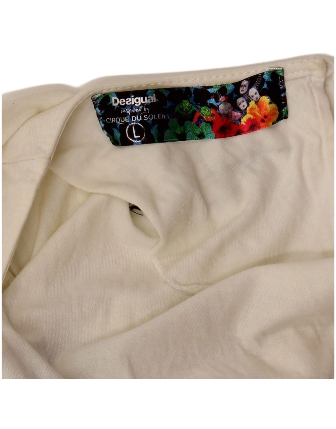 DESIGUAL Canotta grafica da donna Cirque Du Soleil UK 14 Large Bianca
