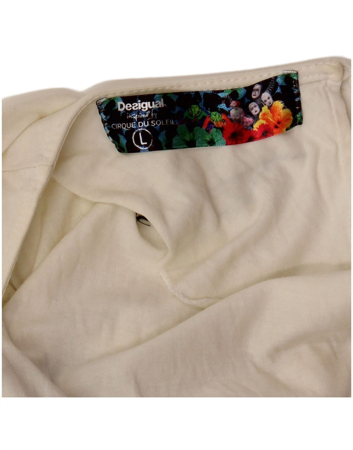 DESIGUAL Canotta grafica da donna Cirque Du Soleil UK 14 Large Bianca