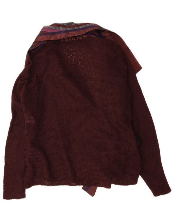 Maglione cardigan con cravatta frontale da donna Jacqueline Riu UK 18 XL a righe marroni